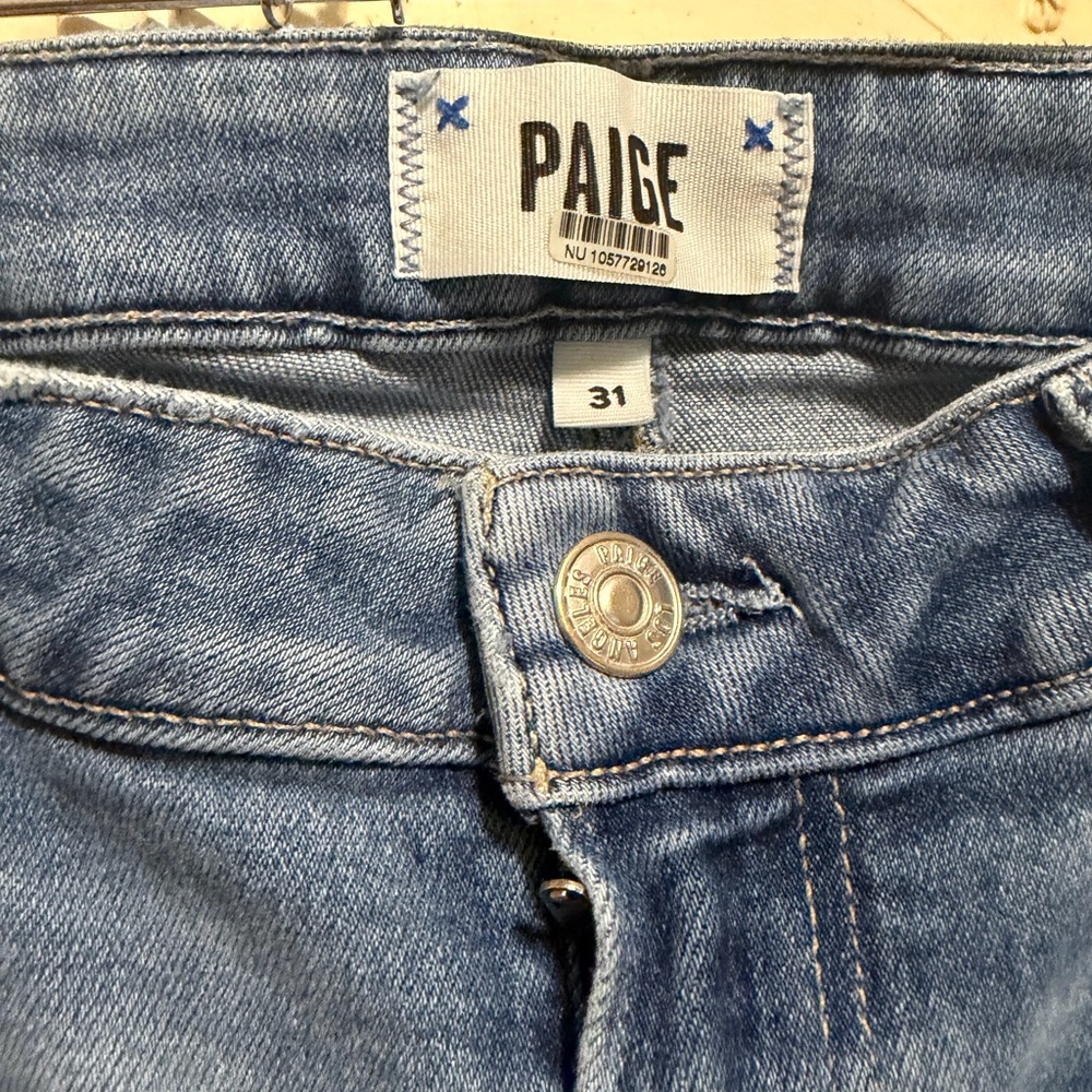 PAIGE Light Blue Flare Jeans - Picture 5 of 6